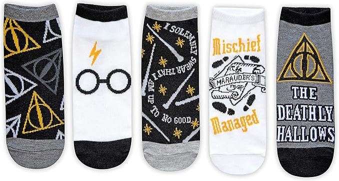 Officially Licensed Harry Potter socks
5 Pair Pack Low Cut Ankle Socks
Shoe Size 4-10
Juniors/Womens sizing