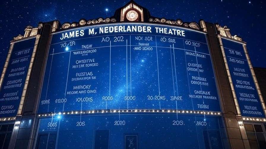 Dynamic timeline of show dates at the Nederlander Theatre for Harry Potter and the Cursed Child Chicago. 