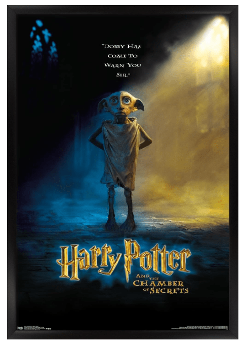 Trends International Harry Potter and the Chamber of Secrets - Dobby One Sheet Wall Poster, 22.375" x 34", Black Framed Version 