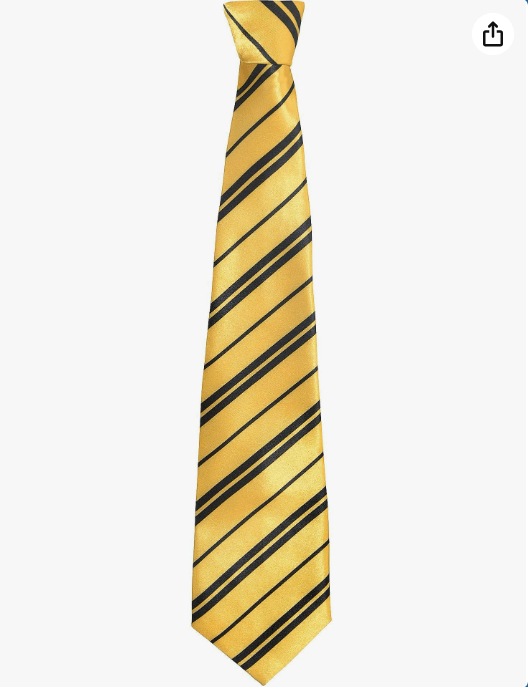 SUIT YOURSELF Harry Potter Hufflepuff Tie for Children, One Size, 60 Inches, Features Black Diagonal Stripes on Yellow
