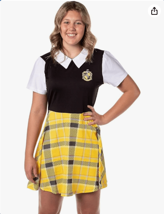 Bioworld Harry Potter Costume Dress Cosplay Plaid Skirt Dresses For Women Juniors, All 4 Hogwarts Houses Available