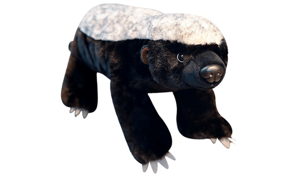ZHONGXIN MADE Simulation Honey Badger Plush Toy - Black 20'' Realistic Wild African Badger Stuffed Animal Toys, Lifelike Standing Wild Animals Plush
