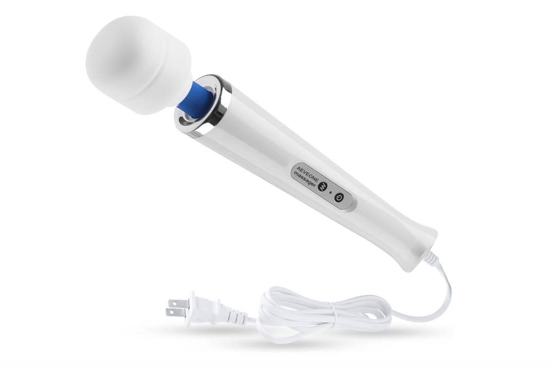 AEVEONE Wired Powerful Handheld Wand Massager, Strong Personal Vibration Massage for Sports Recovery, Back Muscle Aches, Whole Body Pain (White)