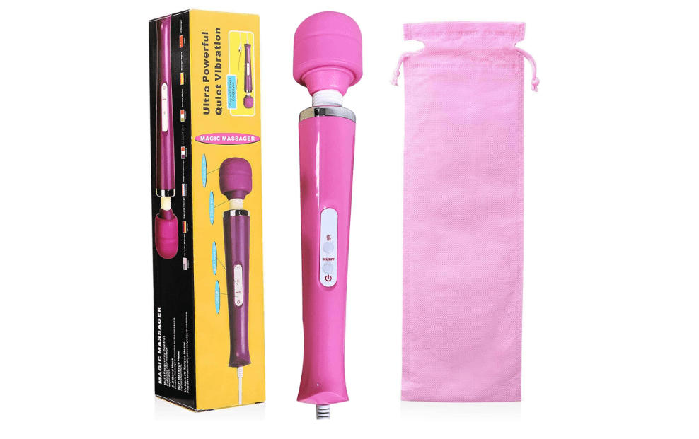 Powerful Big Handheld Electric Body Massager Wand Vibrating, Hand Held Deep Tissue Muscle Massager for Woman Sports Recovery Muscle Massage Tool, Pink