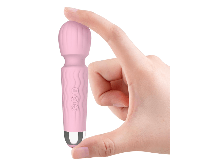 MANFLY Rechargeable Travel Mini Home Massage Tool, Handheld Quiet Powerful Neck Muscle Massager (Pink)