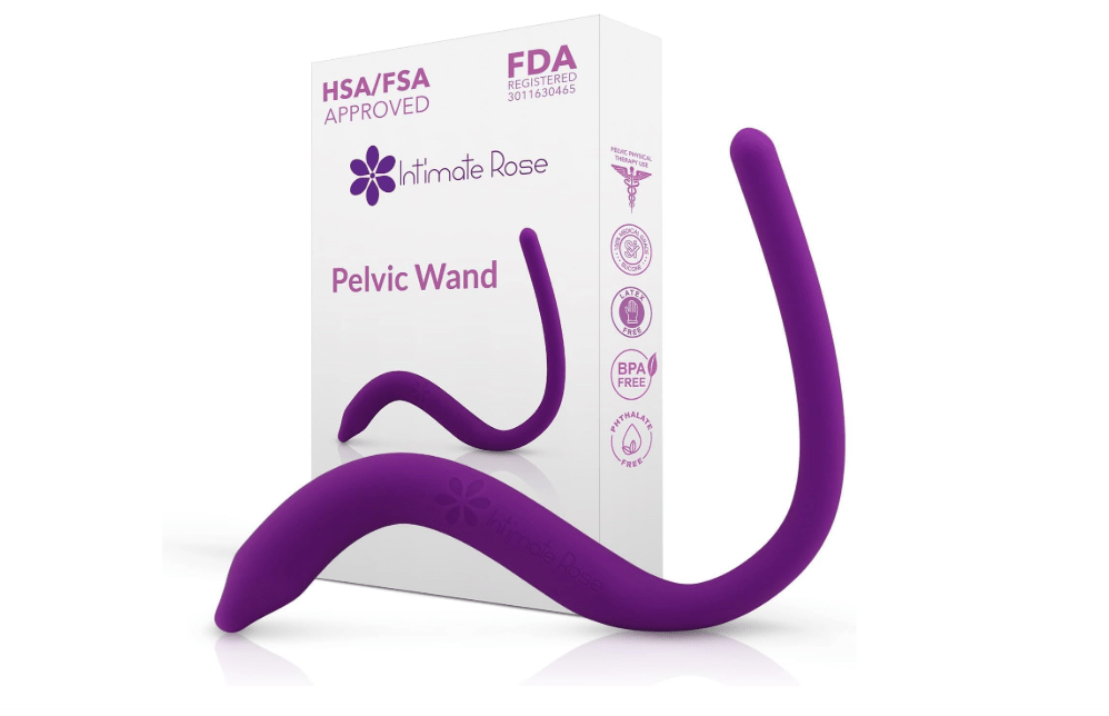 Intimate Rose Pelvic Wand, Pelvic Floor Muscle Trigger Point Massager, Perineal Massage Tool for Pelvic Physical Therapy & Pain Relief, BPA-Free