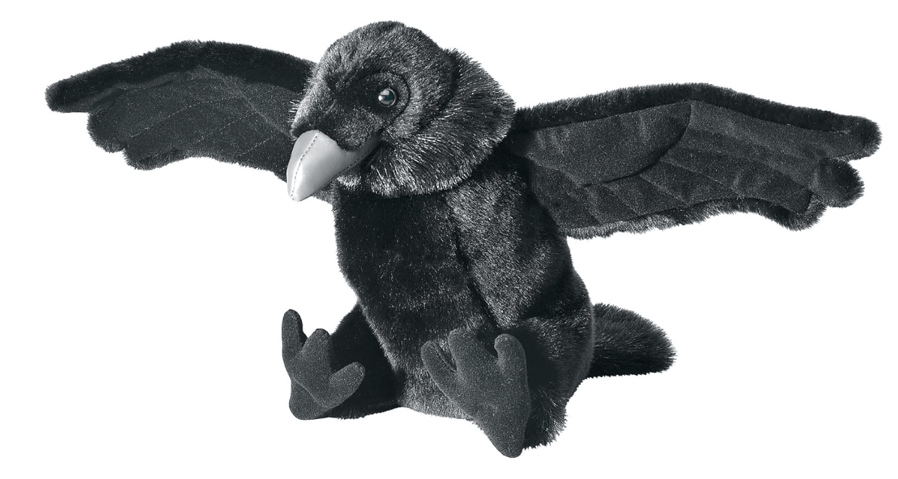 Wild Republic Raven Plush, Cuddlekins, Stuffed Animal, Soft Toy, Gifts for Kids, 12 Inches