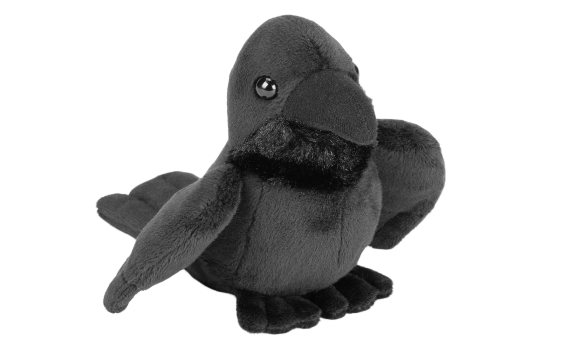 Wild Republic Pocketkins-Eco Raven, Stuffed Animal, 5 inch, Plush Toy, Eco-Friendly