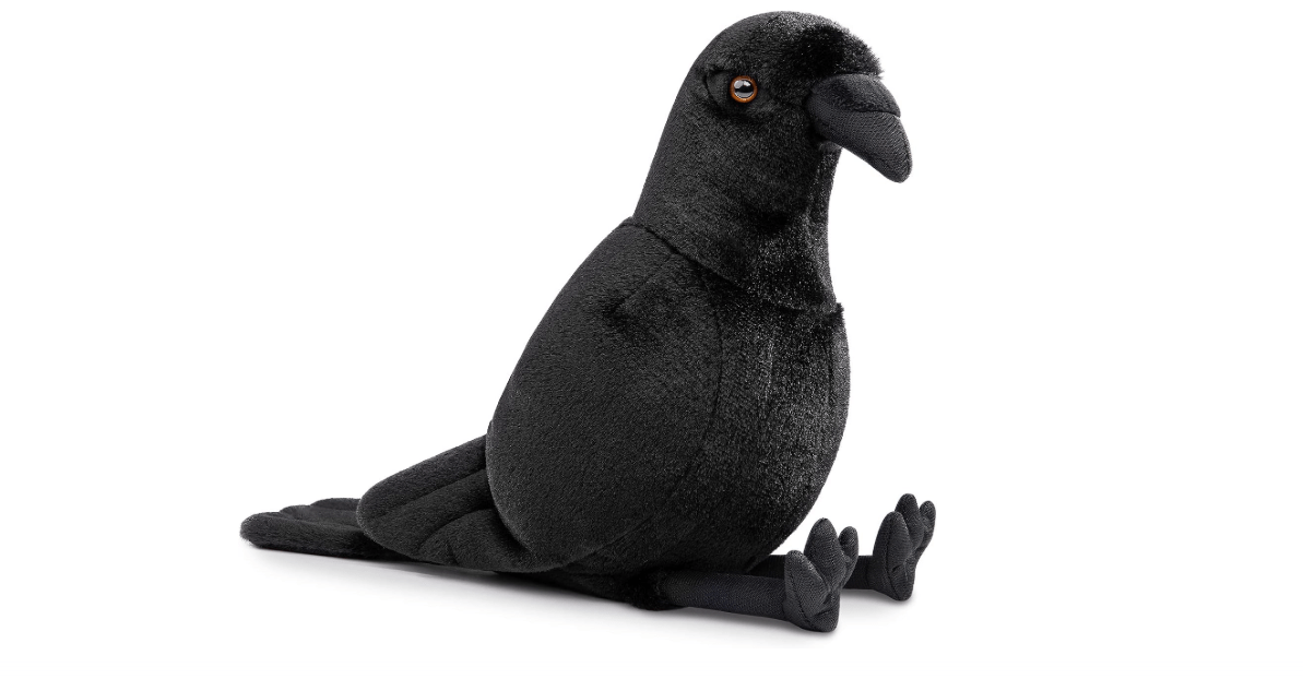 ZHONGXIN MADE Crow Plush Toy - Realistic 12inch Black Crow Halloween Stuffed Animal, Cute Little Bird Raven Plush as Gift for Your Friends