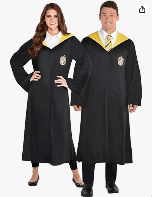 Party City Hufflepuff Robe Halloween Costume Accessories for Adults, Harry Potter, One Size, Features Crest and Hood