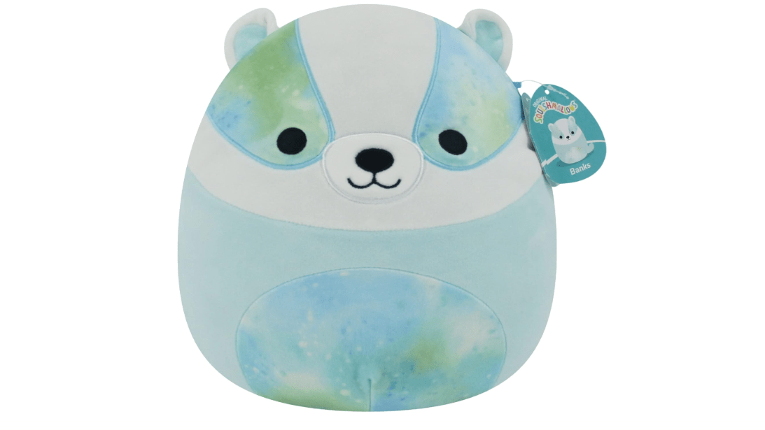 Squishmallows 12-Inch Banks Blue Badger - Medium-Sized Ultrasoft Official Kelly Toy Plush