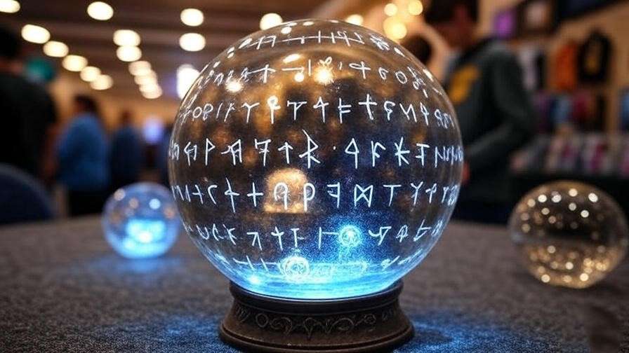 A handmade Department 56 Harry Potter replica at a fan convention, surrounded by merchandise and attendees, inspiring collector creativity. 