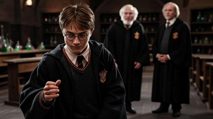 Inspiring scene of a young actor learning from Severus Snape’s mentor figure