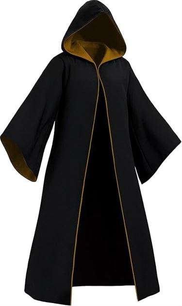 Kidukso Wizard Robe Adult Wizard Cloak with Tie Unisex Wizard Costume Hooded Uniform Magical Witch Robe Cloak Cape