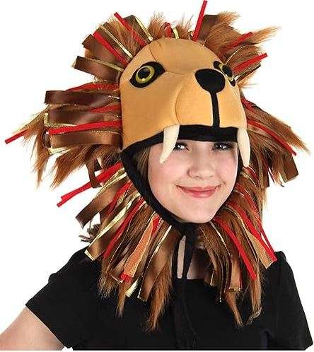 Luna Lovegood Lion Costume Hat Accessory - Plush Lion Hat with Ribbon Mane
