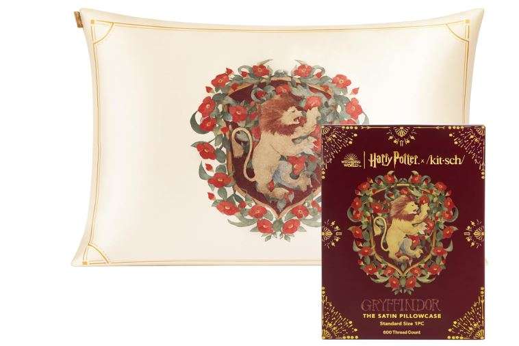 Kitsch x Harry Potter Gryffindor Satin Pillowcase w/Zipper for Hair & Skin - Double-Sided, Softer Than Silk, Wrinkle-Free, Machine Washable, Frizz...
