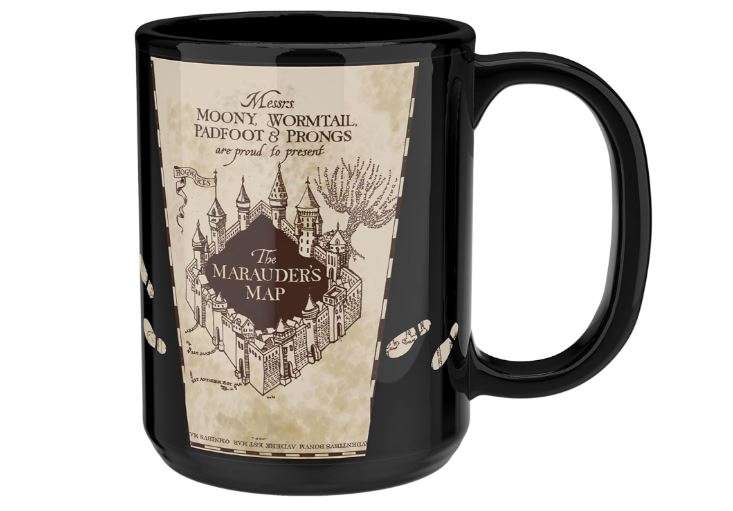 Zak Designs Harry Potter Unique Color Change Ceramic Coffee Mug for Hot Drinks, Collectible Keepsake (15 oz, Marauder's Map)