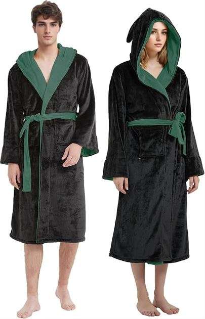 Unisex Cosplay Bathrobe Magical Robe Flannel Cozy Night Robe Hooded Nightgown Homewear Sleepwear One Size Fit All 