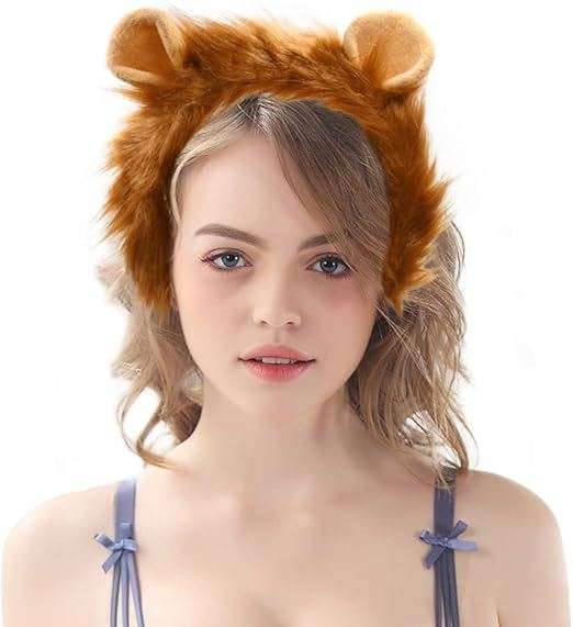 HODRME Plush Animal Ears and Horns Headband-Halloween Christmas Festival Theme Party Animal Cosplay Costume Headbands