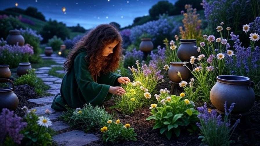 Witch gardening real-world herbs inspired by Harry Potter magical plants for herbology enthusiasts. 