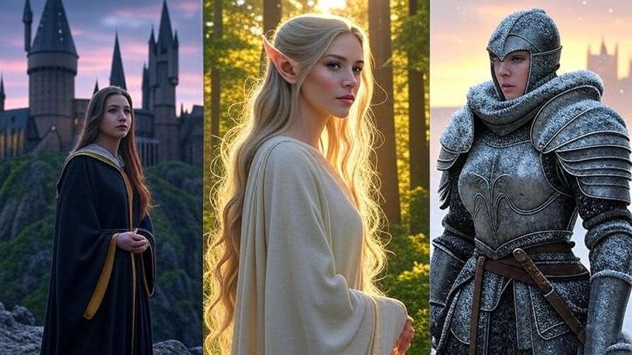 Comparison of female characters from Harry Potter, Lord of the Rings, and Song of Ice and Fire in their fantasy worlds.