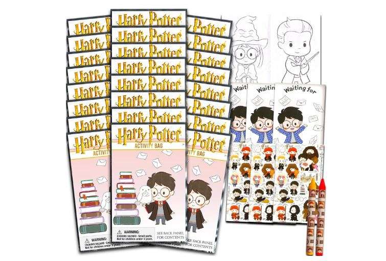  Harry Potter Birthday Party Favors Set - Bundle with 24 Harry Potter Play Packs | Mini Coloring Books, Stickers, and More for Goodie Bags (Hogwarts Party)