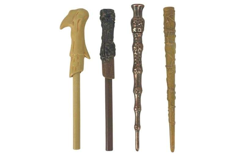 Harry Potter Wizarding World Wand Pens Set of 4 - Voldemort, Hermione, Dumbledore Wands