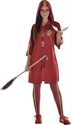 Party City Harry Potter: Gryffindor Quidditch Halloween Costume for Women - Medium Multicolor 