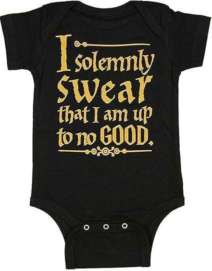Harry Potter Unisex Baby I Solemnly Swear That I Am Up To No Good One Piece Bodysuit - Black (6 Months) 
