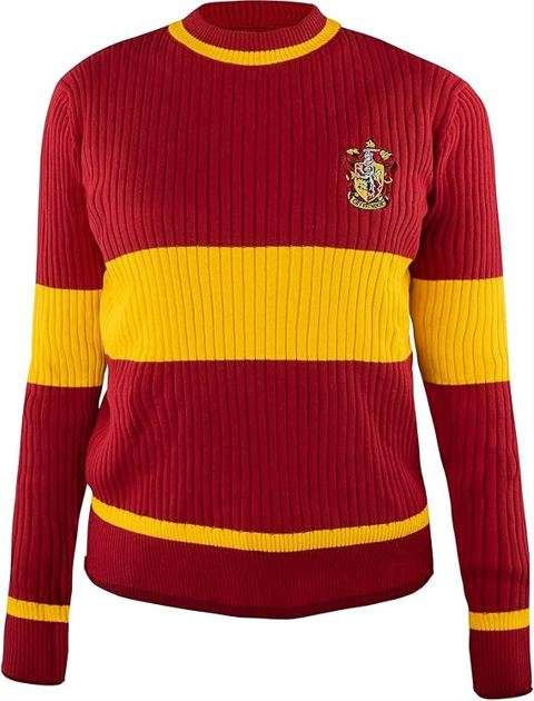 Cinereplicas Harry Potter - Quidditch Sweater Gryffindor/Slytherin/Ravenclaw/Hufflepuff - XS/S/M/L/XL - Official License
