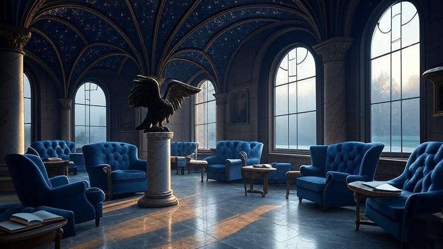 Ravenclaw common room eagle emblem symbolizing Robert Hilliard's house legacy.
