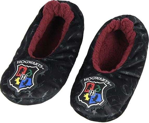 Harry Potter Slippers Hogwarts Crest Embroidered Slipper Socks With No-Slip Sole For Women Men