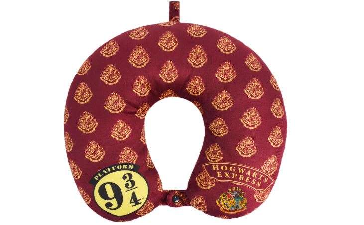 FUL Harry Potter Neck Pillow, Hogwart's Express Travel Head Pillow for Sleep in Airplane or Car, Burgundy