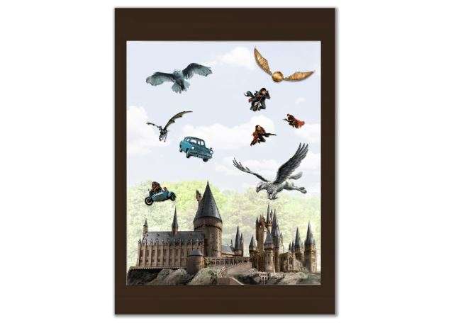 Conquest Journals Harry Potter Hogwarts Castle Window Cling Set, Official Imagery from The Wizarding World, Reusable, No Residue