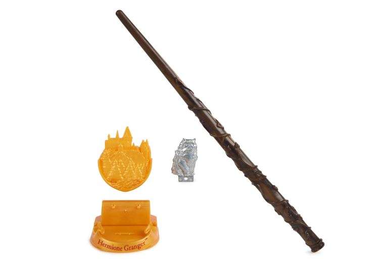 Wizarding World Harry Potter, 12-inch Magical Collector Hermione Granger Wand with Stand & Die-cast Icon, Magical Creatures, Accessory for Halloween... 