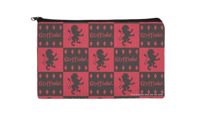 GRAPHICS & MORE Harry Potter Gryffindor Pattern Makeup Cosmetic Bag Organizer Pouch - Red - 8" x 5.5" - Travel 