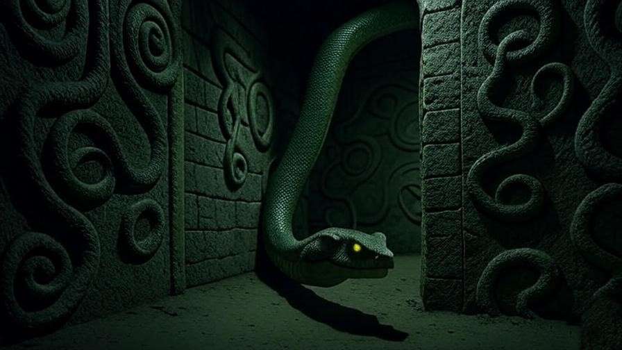 Basilisk emerging in the Chamber of Secrets, Harry Potter movie scene