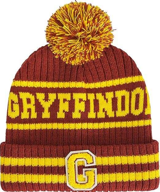 Concept One Harry Potter Beanie Hat, Hogwarts Collegiate Winter Knit Cap with Cuff and Pom 