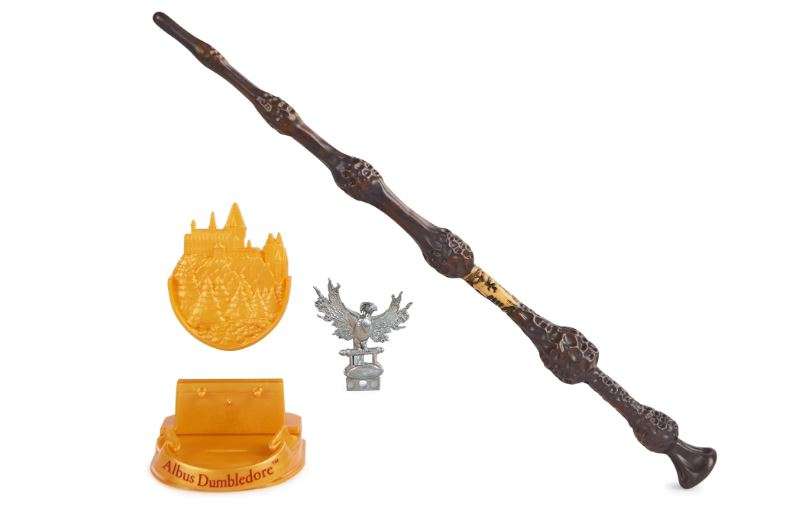 Wizarding World Harry Potter, 12-inch Magical Collector Albus Dumbledore Wand with Stand & Die-cast Icon, Magical Creatures Series 