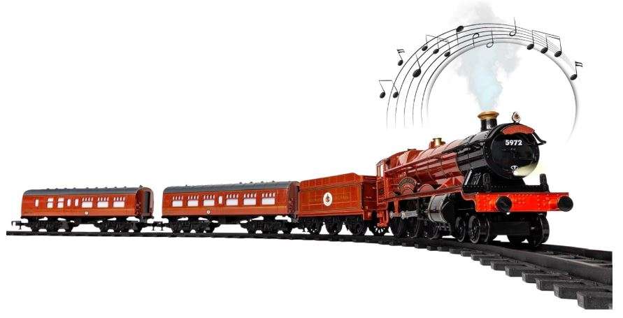 Lionel Battery-Operated Hogwarts Express Toy Train Set with Bluetooth, Locomotive, Train Cars, & Track with Authentic Train Sounds, Lights, & Water