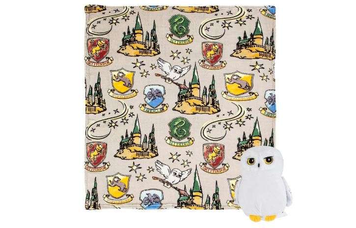 Northwest Character Hugger Pillow & Silk Touch Throw Blanket Set, Stuffed Animal for Kids, Newborn Snuggle Toy, 40" x 50", Harry Potter - Hedwig...