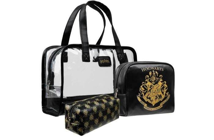 Harry Potter Toiletry Bags for Women Teenagers Girls, Set of 3 Zipped Wash Bag and Cosmetic Bag Holiday Essentials 