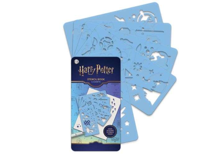 Conquest Journals Harry Potter Stencils, 5 Reusable Plastic Stencil Book Pages, Magical Wizarding World Designs, Create Artwork or Decorate Notes,...