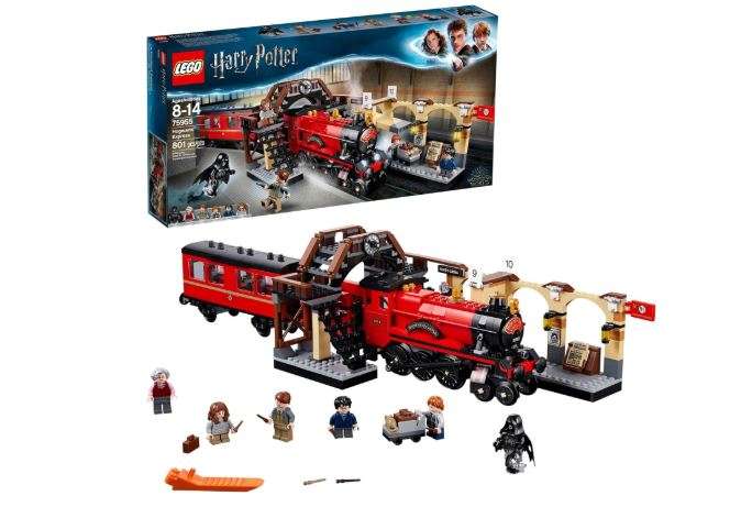 LEGO Harry Potter Hogwarts Express 75955 Toy Train Building Set includes Model Train and Harry Potter Minifigures Hermione Granger and Ron Weasley (801 Pieces)