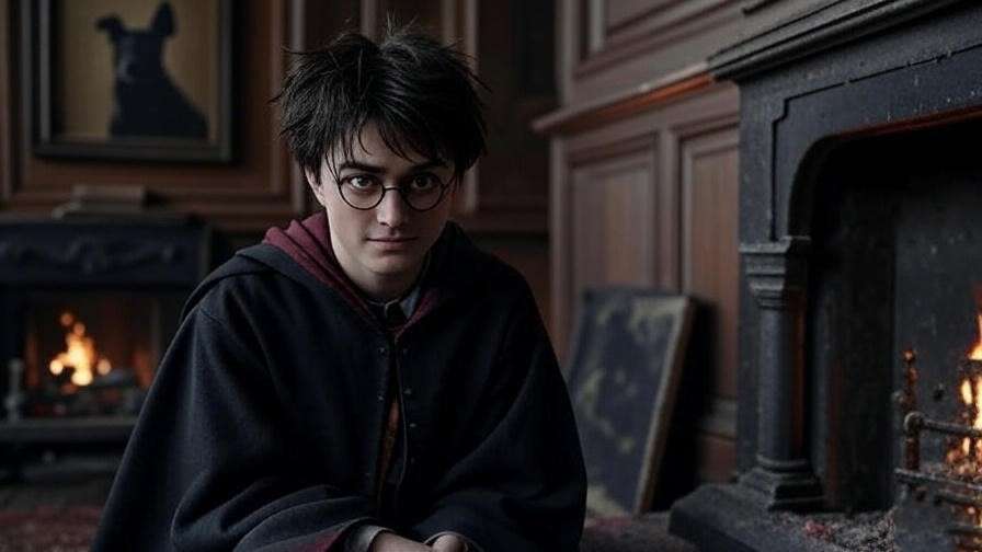 Harry Potter somber at Grimmauld Place with Sirius portrait