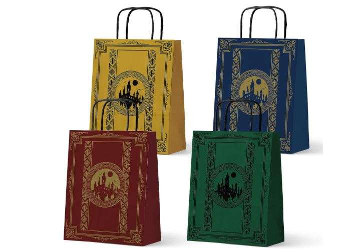 WEEPA 24 Pcs Magical Wizard Party Favor Bags Wizard School Paper Gift Bags with Handles Magical Goodie Bags for Kids Boy Girl Birthday Party Decorations