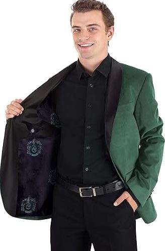 Men's Harry Potter Ravenclaw Blazer Suit Coat for Adults | Hogwarts Themed Velvet Jacket | Wizarding World Outfit
