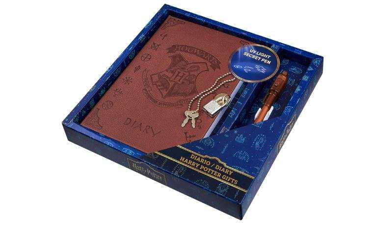 Harry Potter Lockable Diary with UV Invisible Ink Pen for Kids, Teens, Secret Journal with Key, Lined Pages, Stationery Supplies, Gifts for Kids (Brown UV Pen)
