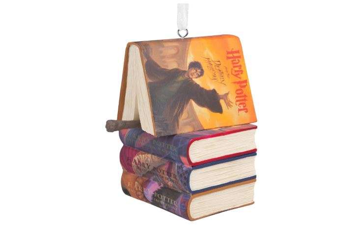 Hallmark Harry Potter Stacked Books with Wand Christmas Ornament,Resin, 2.23 x 2.75 x 2.28 inches, (0002HCM9130)