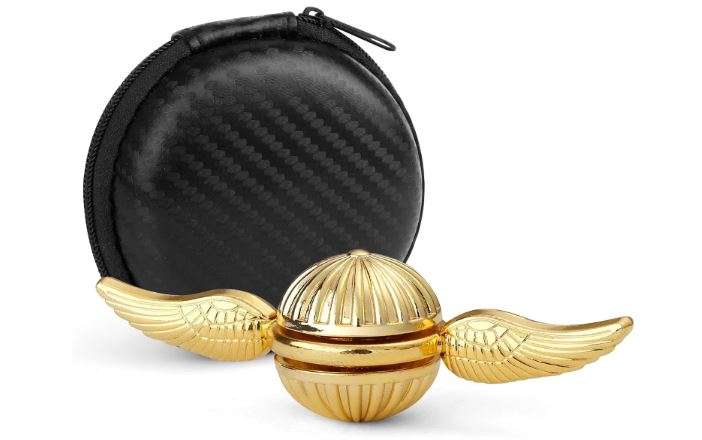 Fidget Hand Spinner Toy for Kids Adults, Sensory Orb Gift for Boys Girls, Ideal Finger Toy for Decoration Collection, Cool Metal Sensory Fidget Gyro Toy(Golden) 